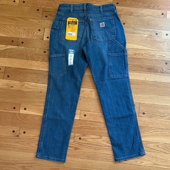 NEW Carhartt Women 4 Short Relaxed Fit Double Front Carpenter Jeans BD5110-W 4P - Picture 1 of 9